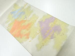 砂子綴れ色紙模様織出し袋帯